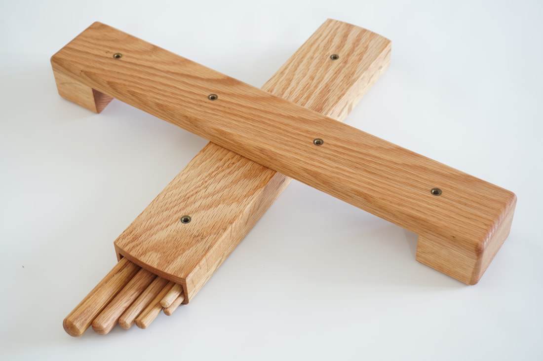 Carved Wood Tripod Display Stands – 6-Piece Set (6" Tall) – #JC-046 For Crafts/Art